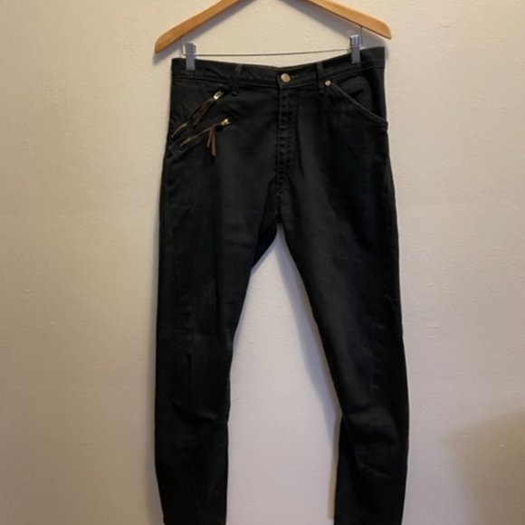 RARE Levi Red Collection Passive-Aggressive black twisted leg jeans with zips